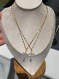 Sparkly Gold Cross Necklace