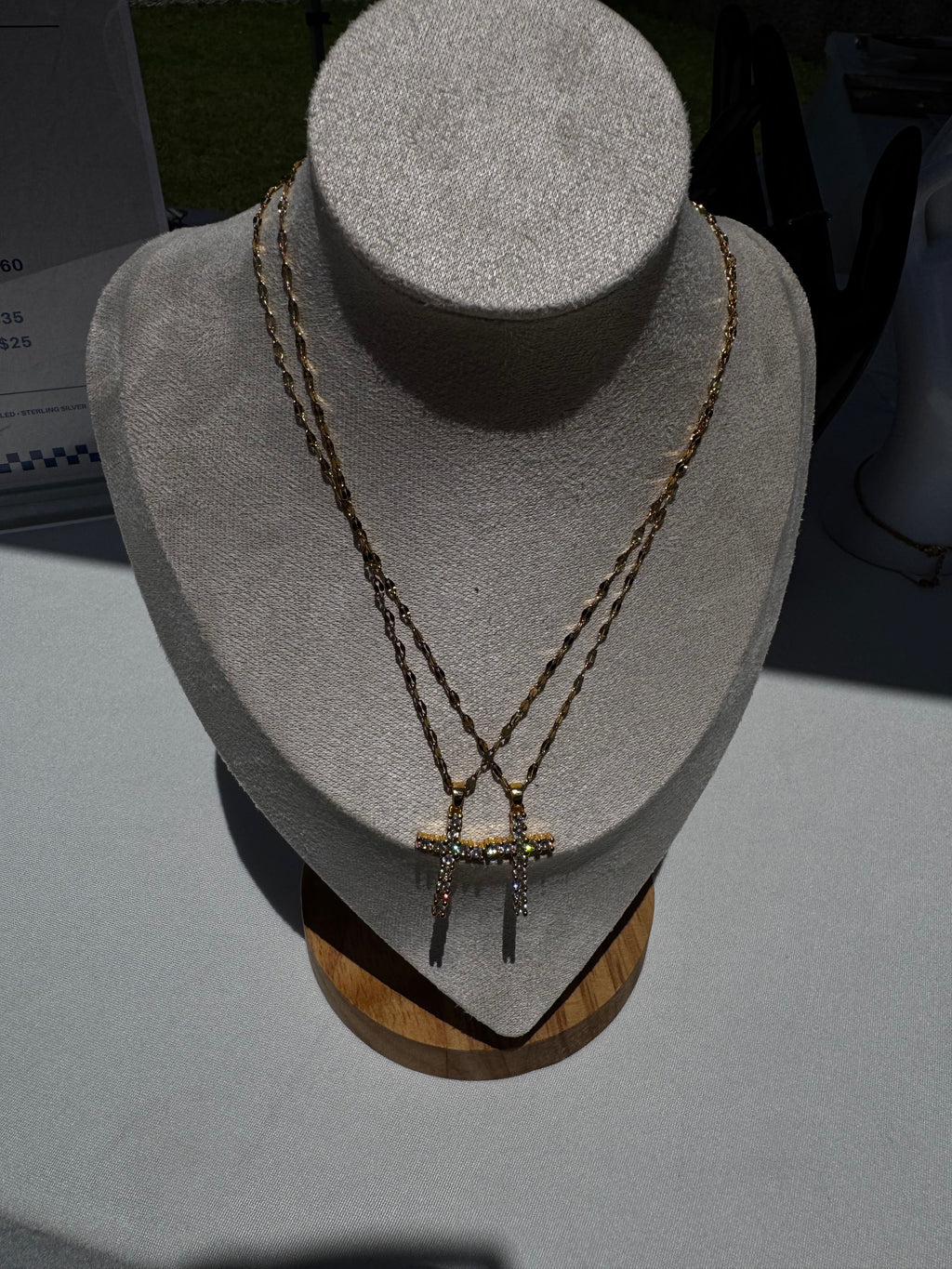Sparkly Gold Cross Necklace