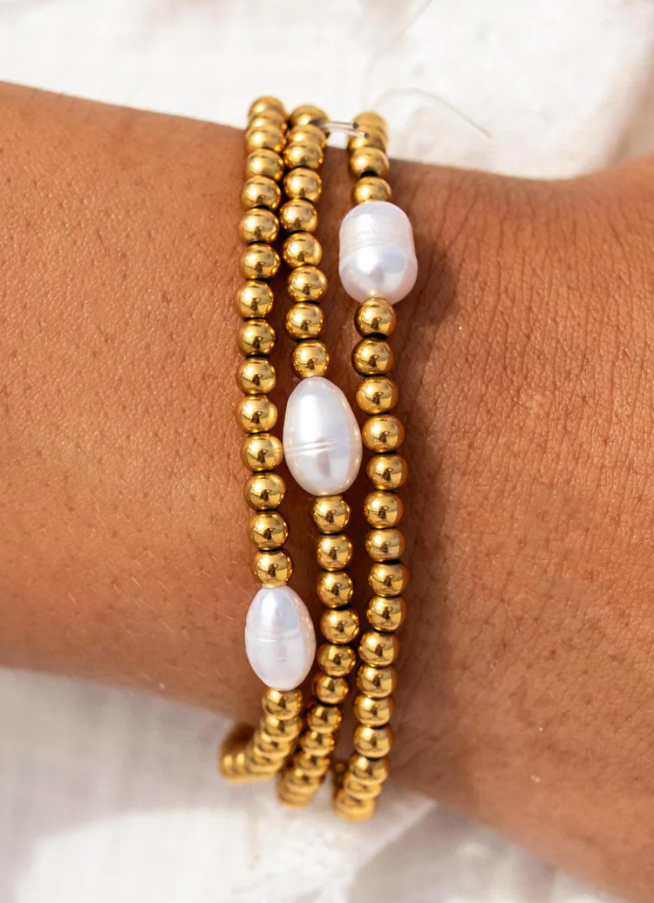 Seaside Pearl Stretch Bracelet