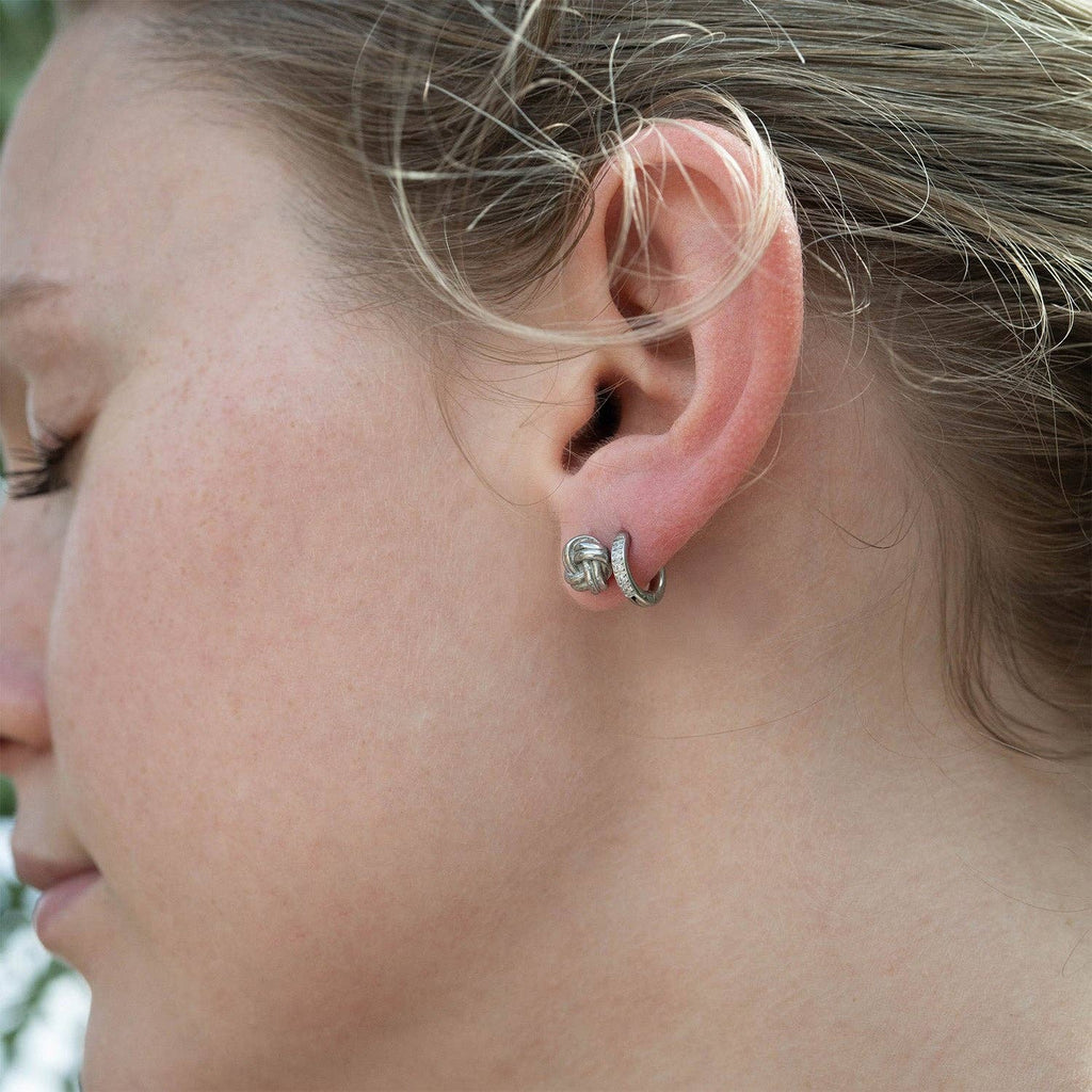 18K Gold PVD Stainless Steel CZ Mini Huggie Earrings